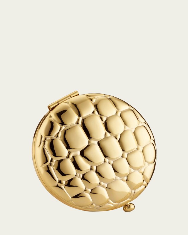 Golden Alligator Slim Powder Compact
